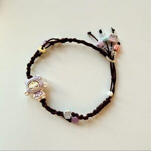 Braided Corded Cord Alloy POP Bean Bracelet